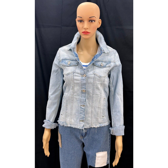 Denim Jacket, Ligth Blue, 2 pockets in the upper chest, 2 pocket one each side - Picture 1 of 6